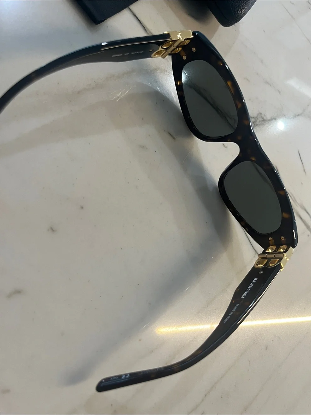 Balenciaga Black Sunglasses with Gold BB Hardware BBOO95S